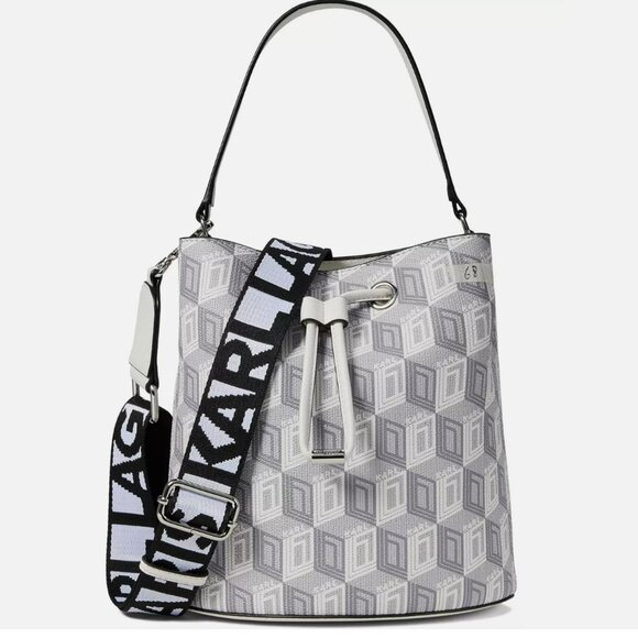 Karl Lagerfeld Handbags - Karl Lagerfeld Paris White Adele Bucket Bag
